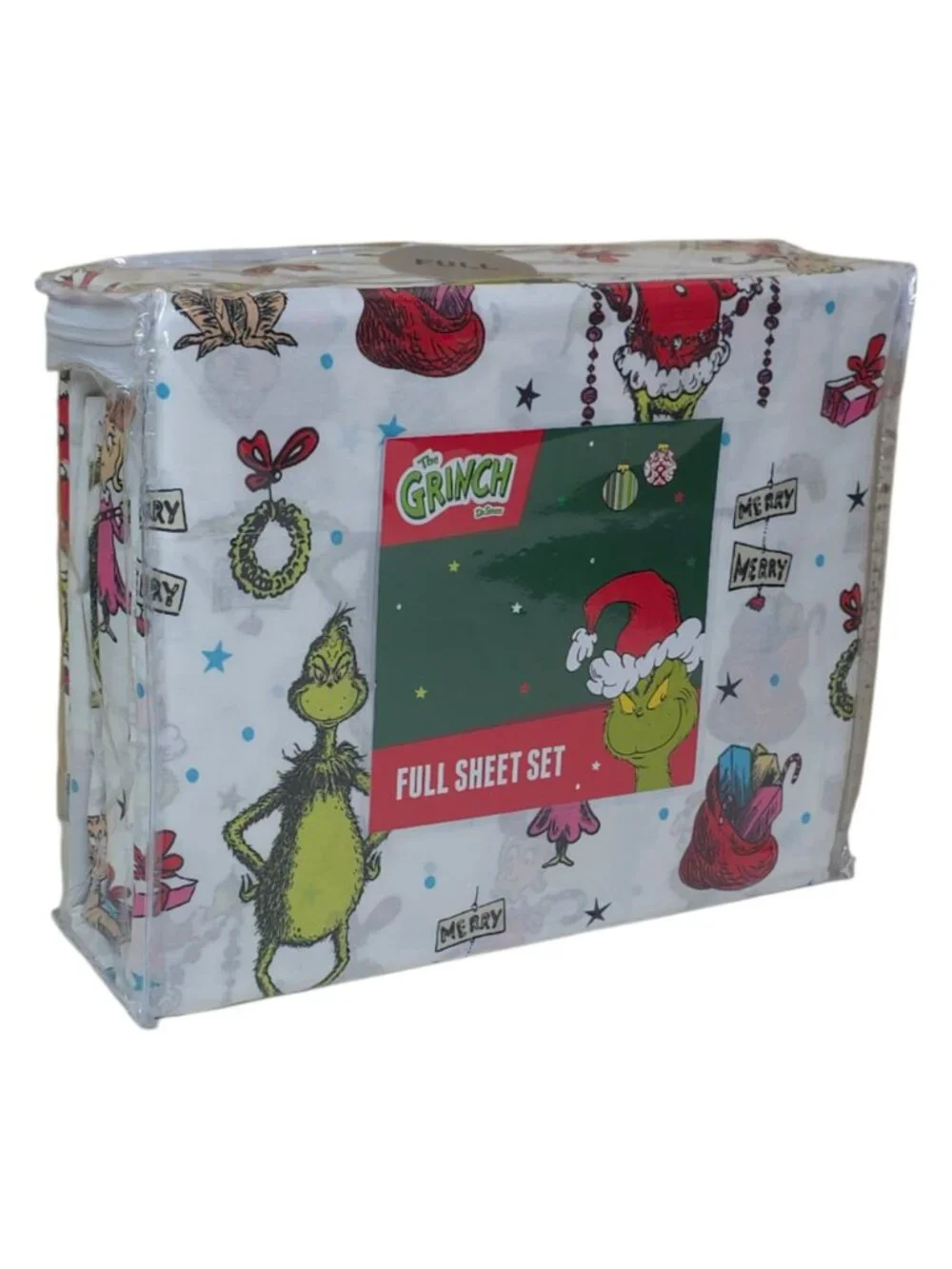 The Grinch Full Double Sheet Set 100% Cotton Cindy-Lou Who Christmas Holiday